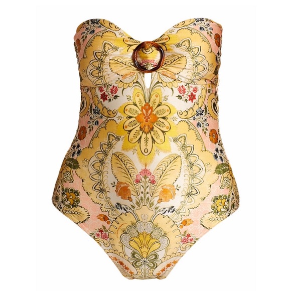 Zimmermann Scarf-Print Strapless One Piece Swimsuit - Picture 12 of 15